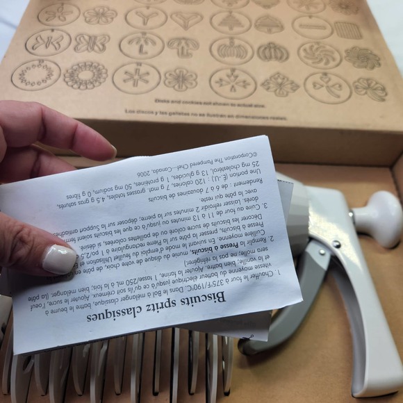 Pampered Chef Cookie Press In Box Complete Used Set - Picture 4 of 7